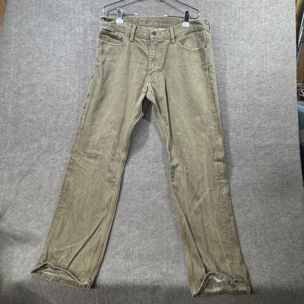 Levi Strauss 514 Jeans Mens 36x32 Tan Khaki Straight Fit Thigh Cargo Pocket